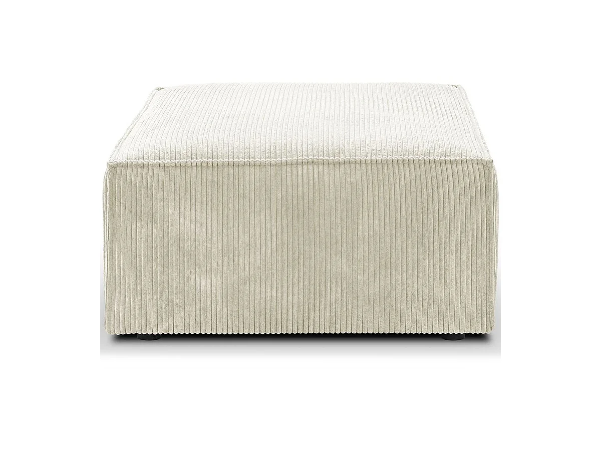 Pouf en velours côtelé beige - Harper