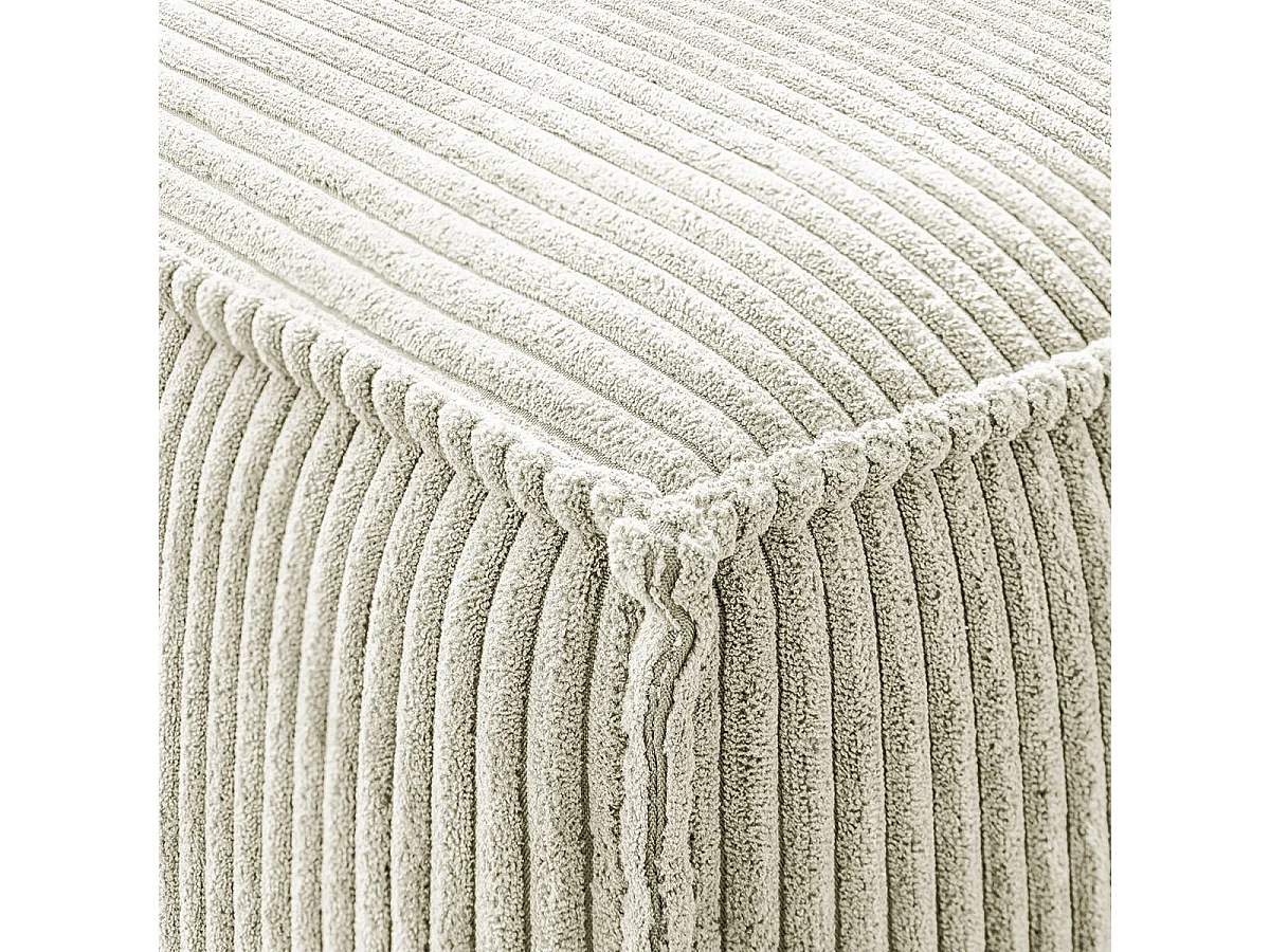 Pouf en velours côtelé beige - Harper