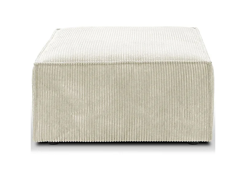Pouf en velours côtelé beige - Harper