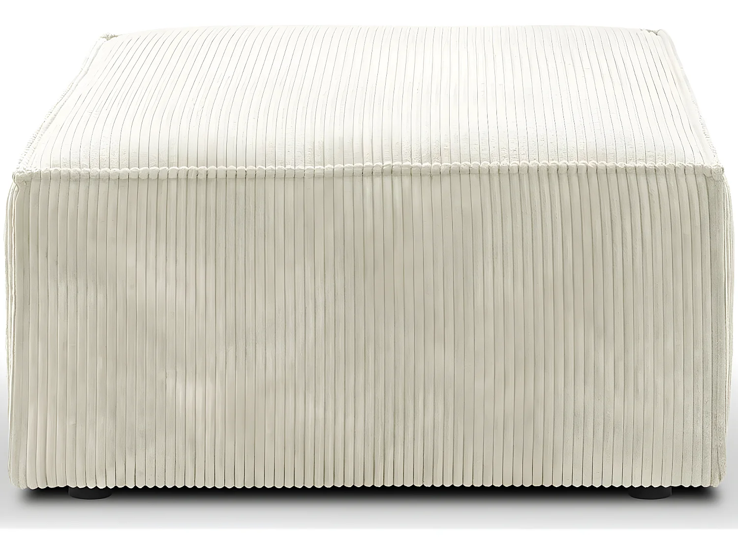 Pouf en velours côtelé beige - Livia