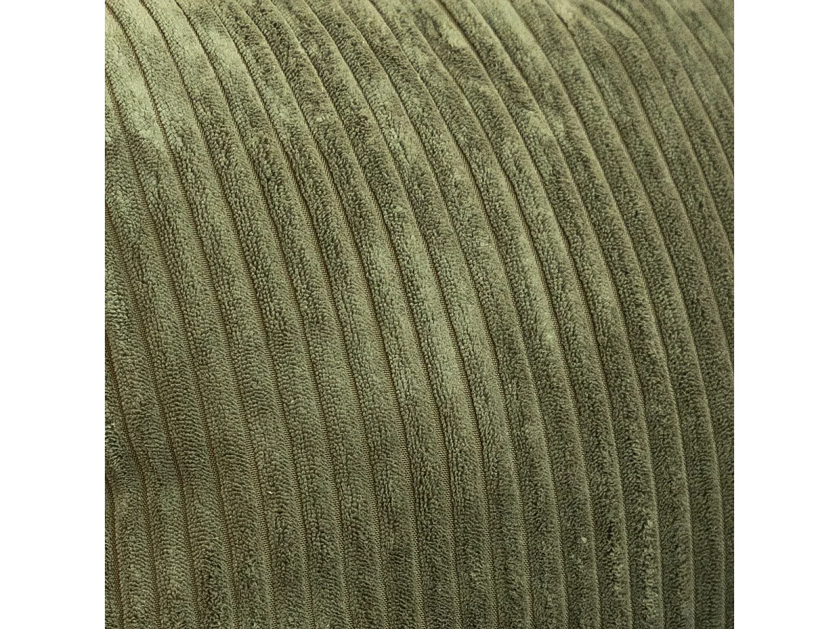 Pouf en velours côtelé vert kaki - Livia