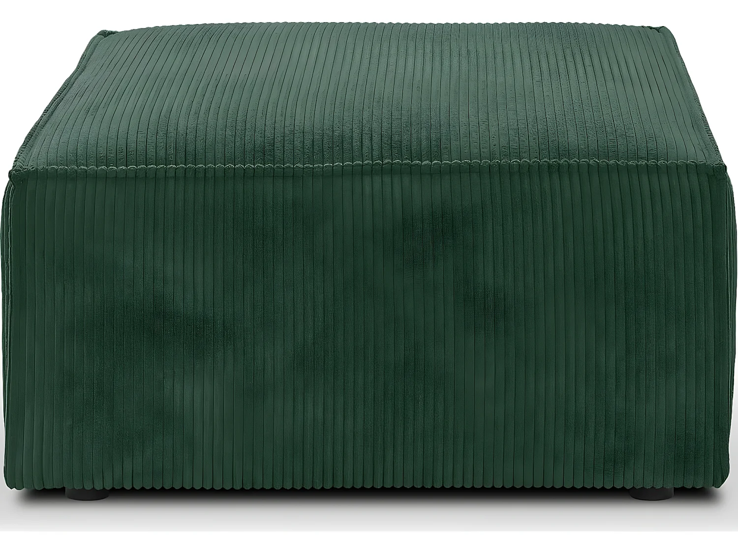 Pouf en velours côtelé vert forêt - Livia