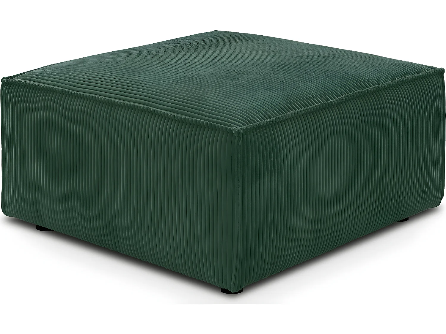 Pouf en velours côtelé vert forêt - Livia