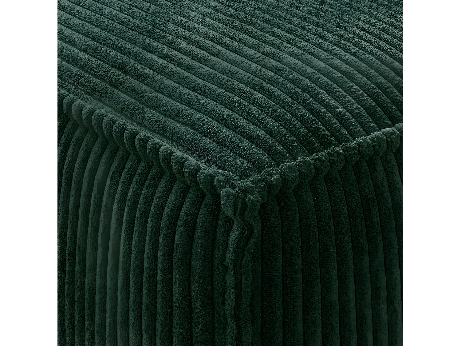 Pouf en velours côtelé vert forêt - Livia