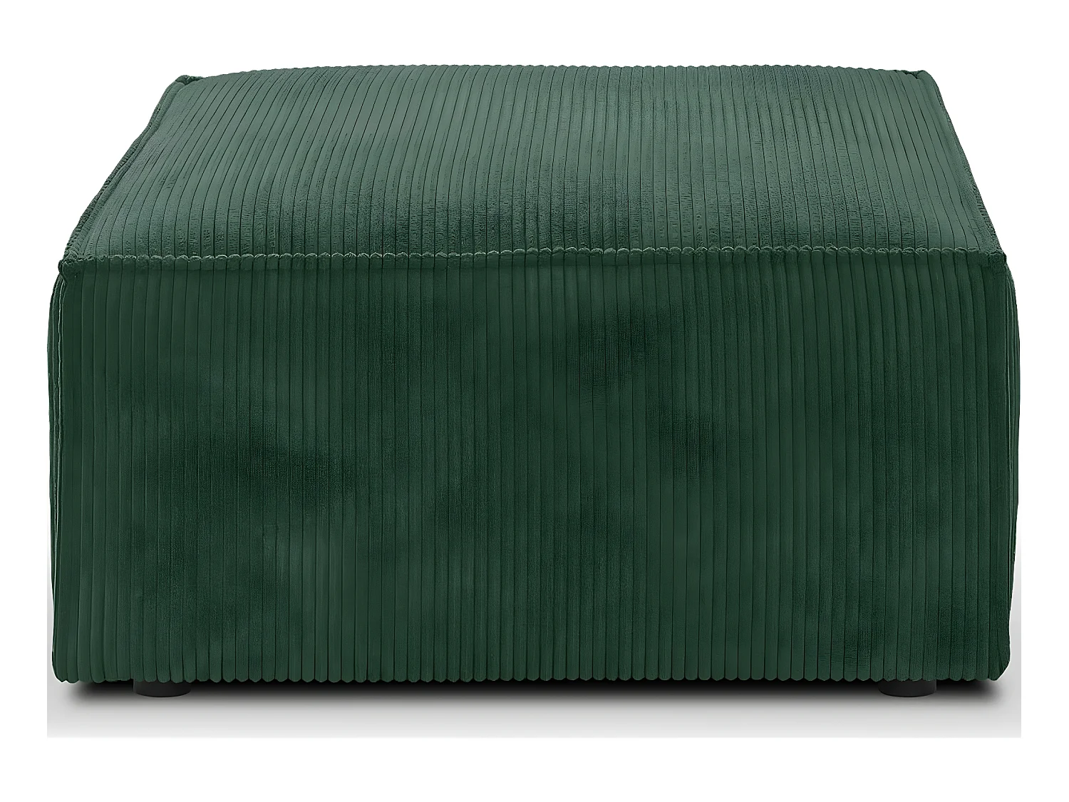 Pouf en velours côtelé vert forêt - Livia