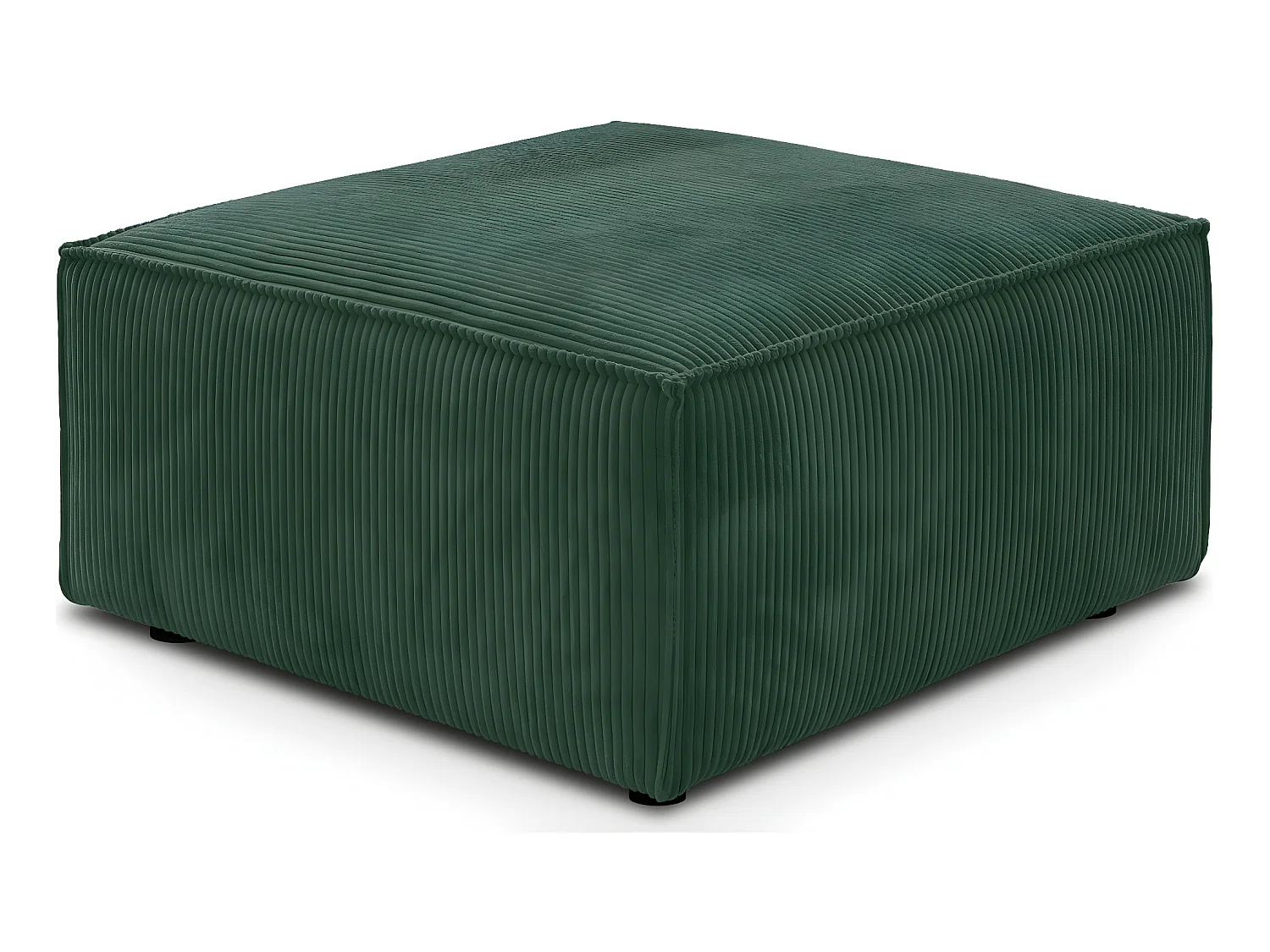 Pouf en velours côtelé vert forêt - Livia