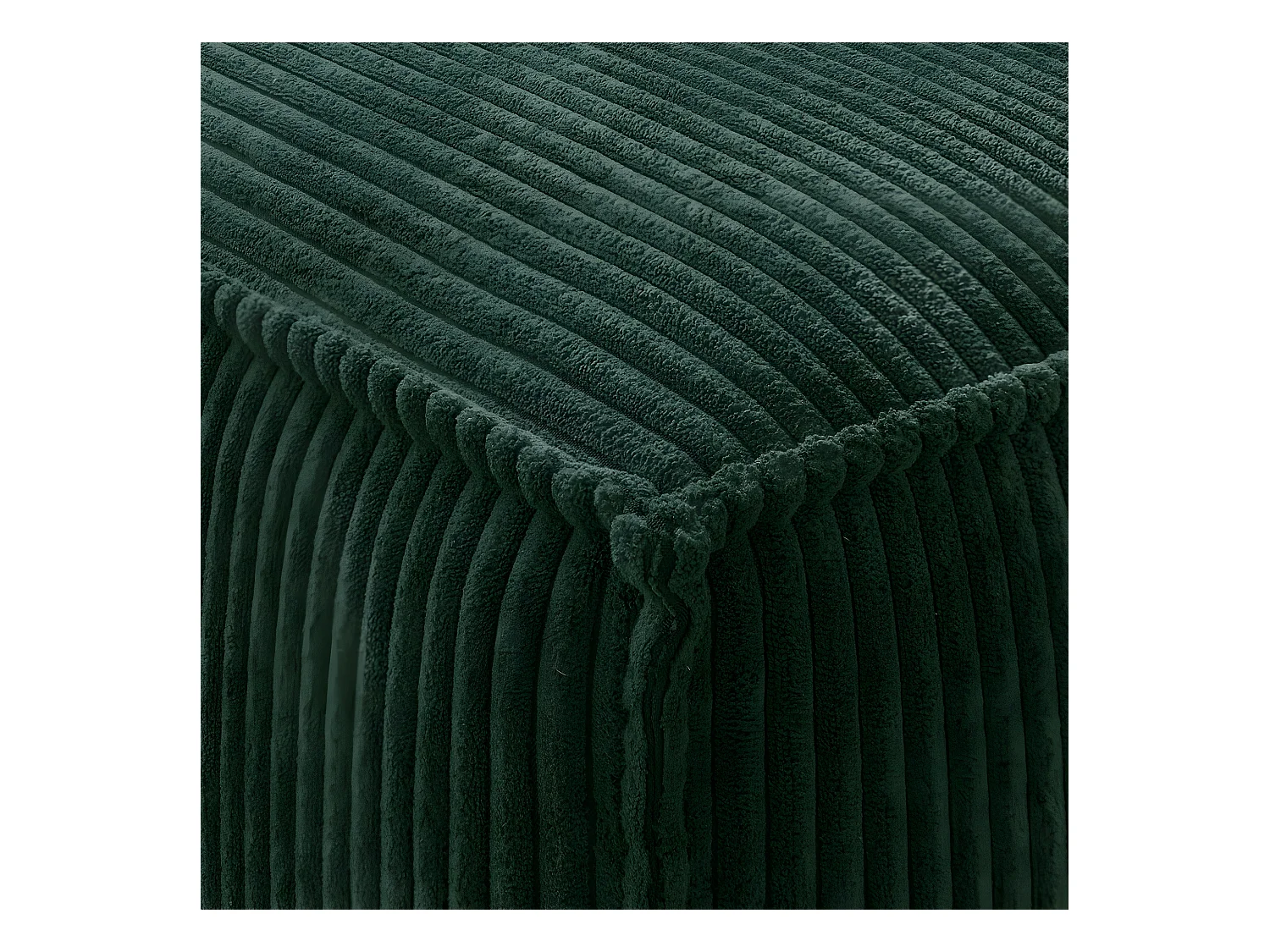 Pouf en velours côtelé vert forêt - Livia