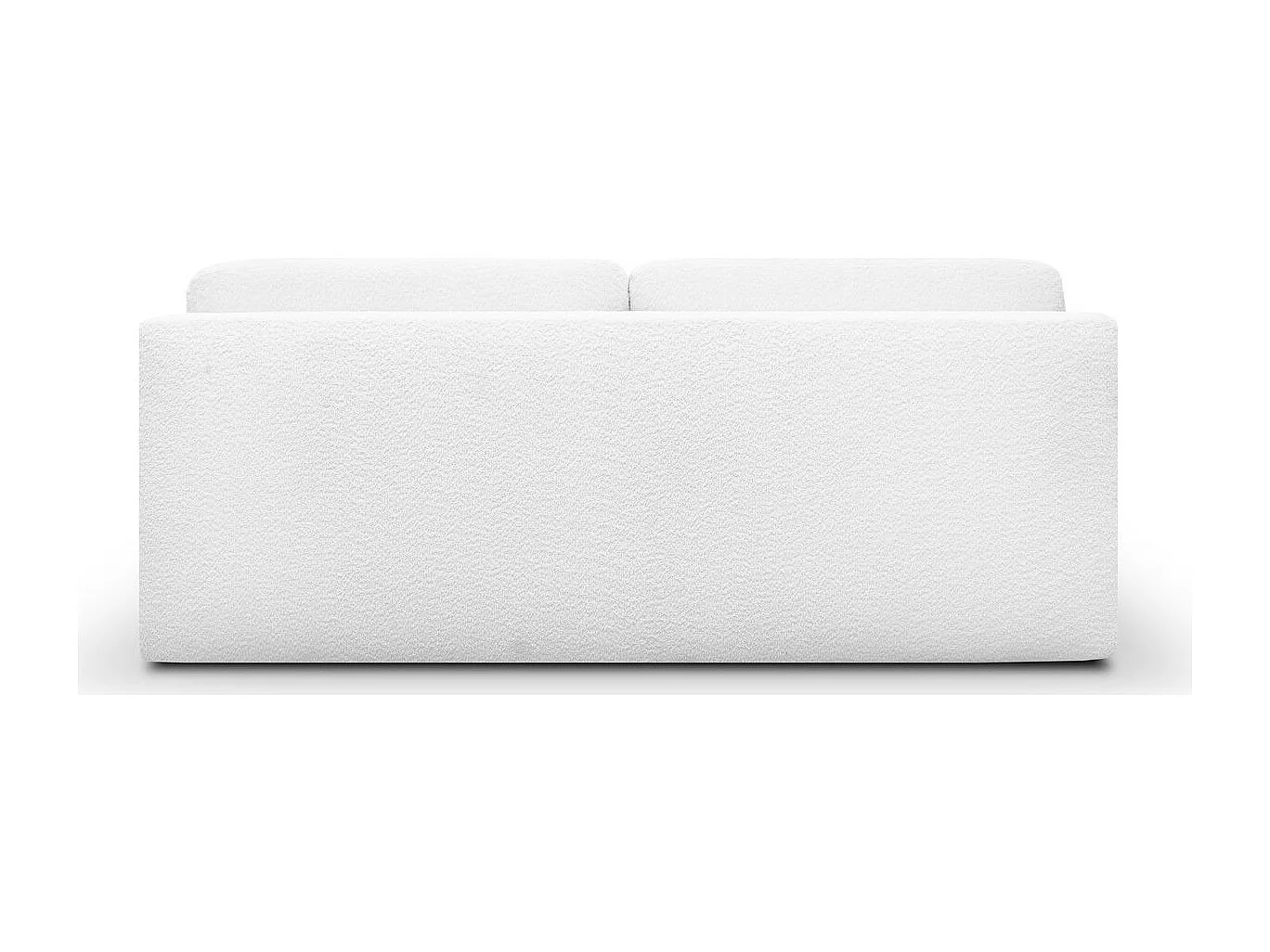 Canapé convertible 3 places avec coffre de rangement en tissu bouclette écru - Gemma