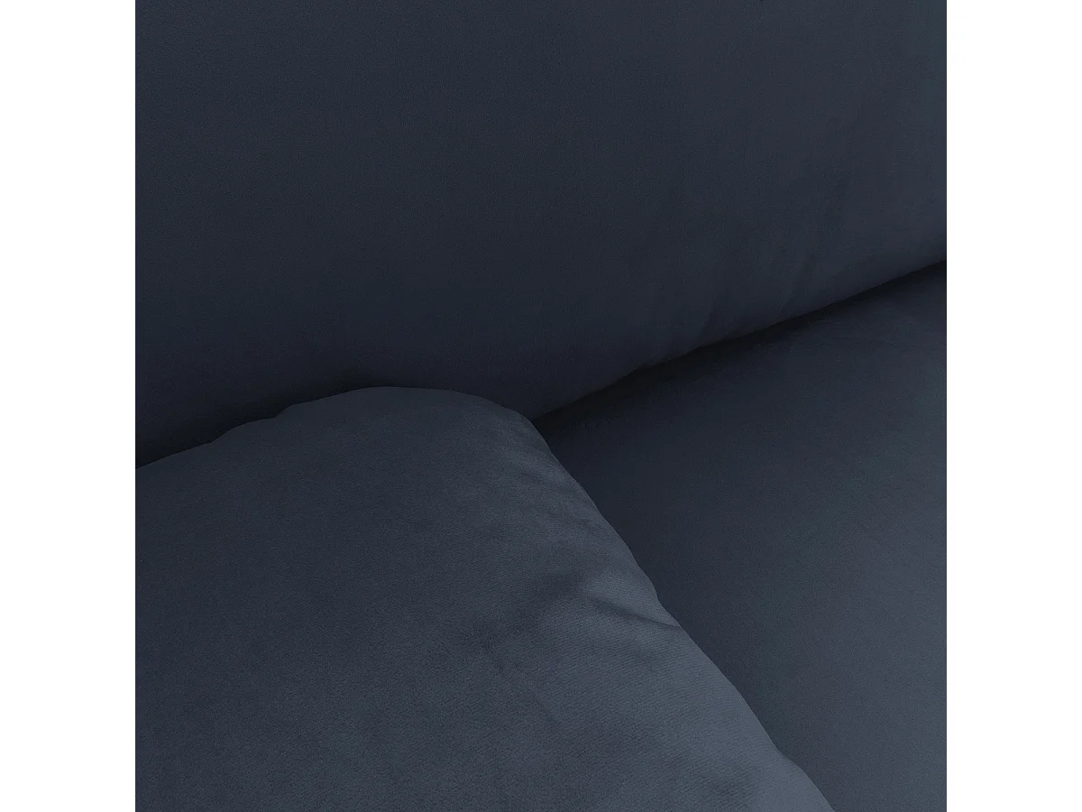 Canapé convertible 3 places avec coffre de rangement en velours bleu nuit - Gemma