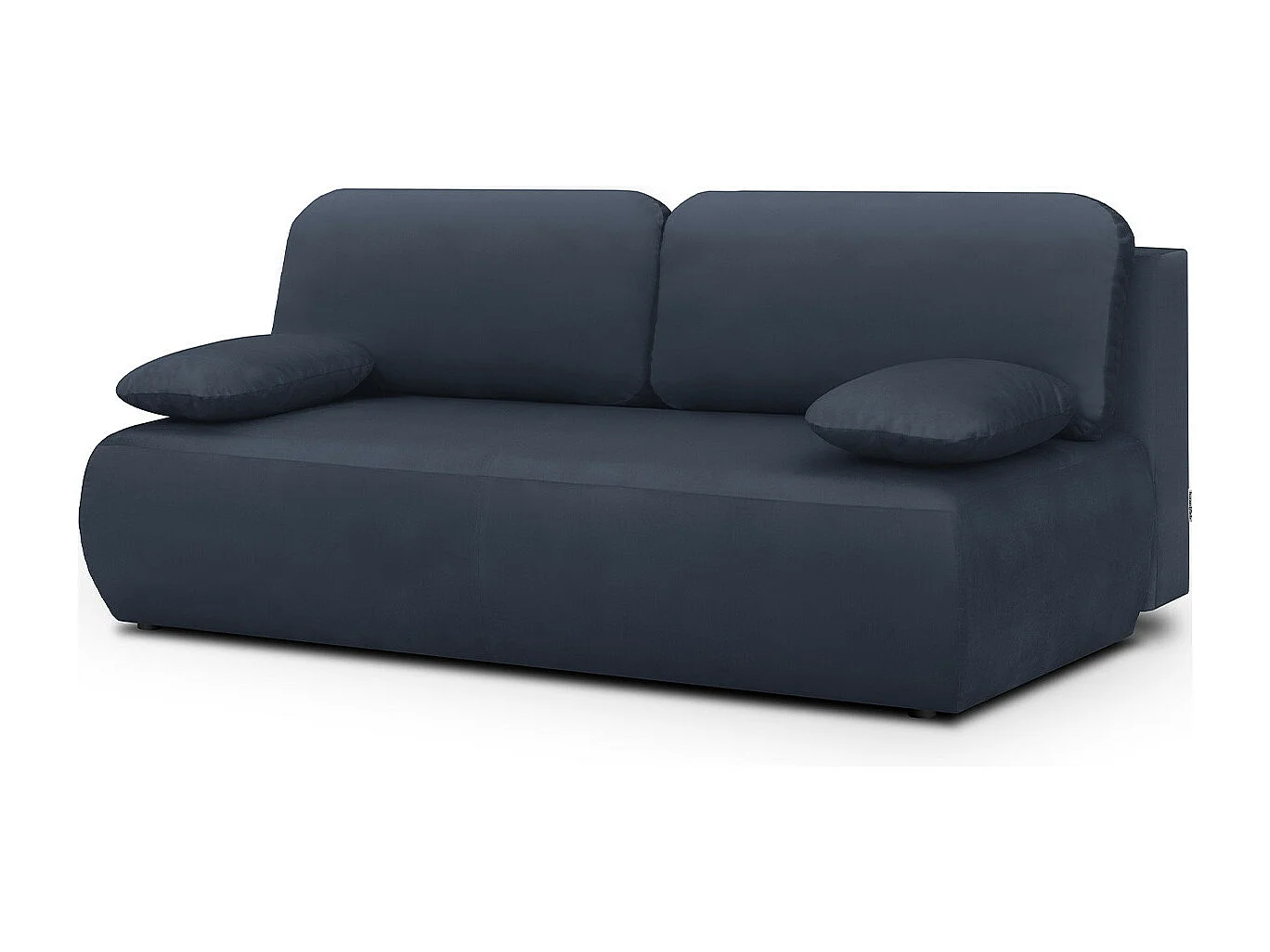 Canapé convertible 3 places avec coffre de rangement en velours bleu nuit - Gemma