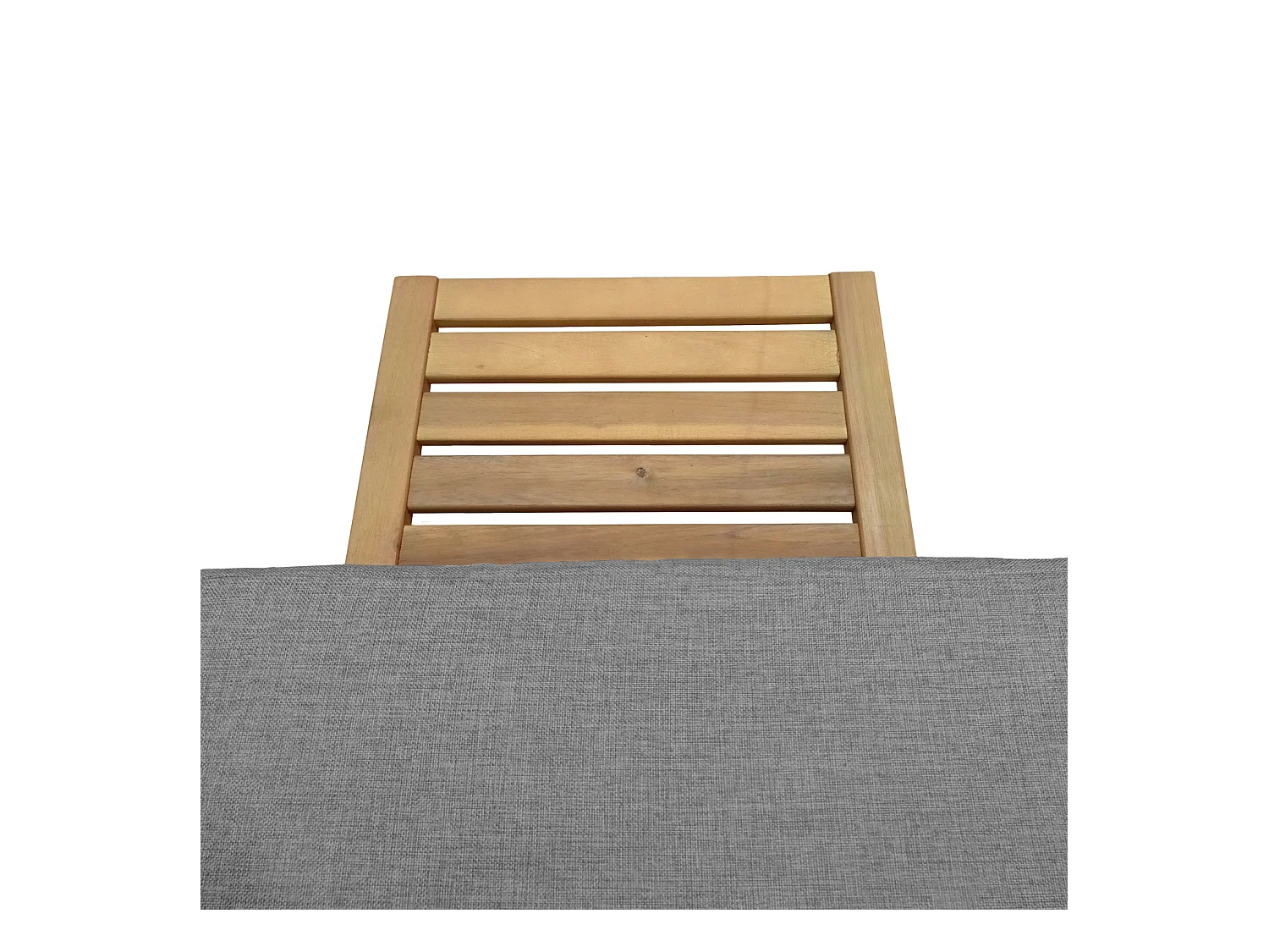 Opklapbare acacia ligstoel KANAWA - grijs kussen