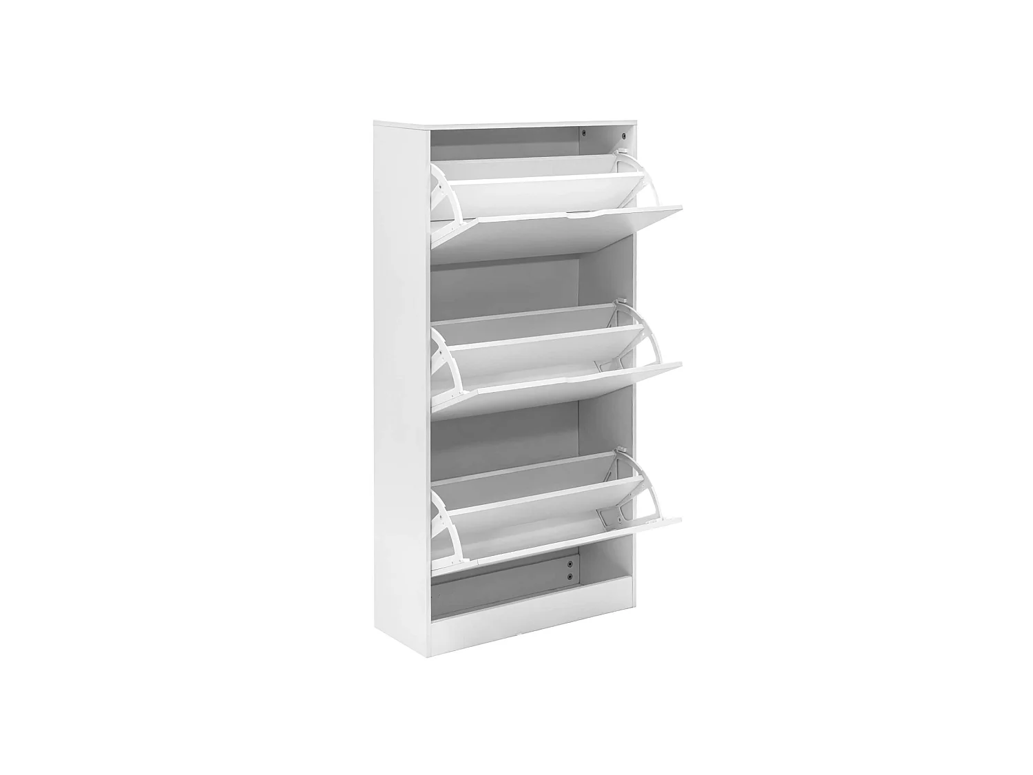 Rebecca Mobili Meuble à Chaussures Blanc MDF 3 Portes pour 12 Paires pour Entrées