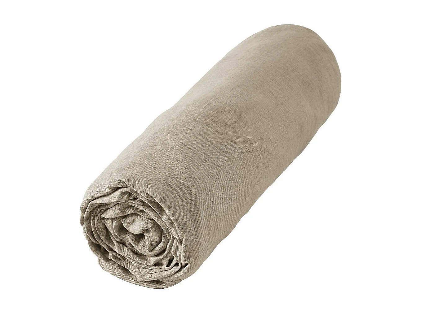 MARGAUX - Drap Housse 180x200cm Lin Lavé Coloris Sable