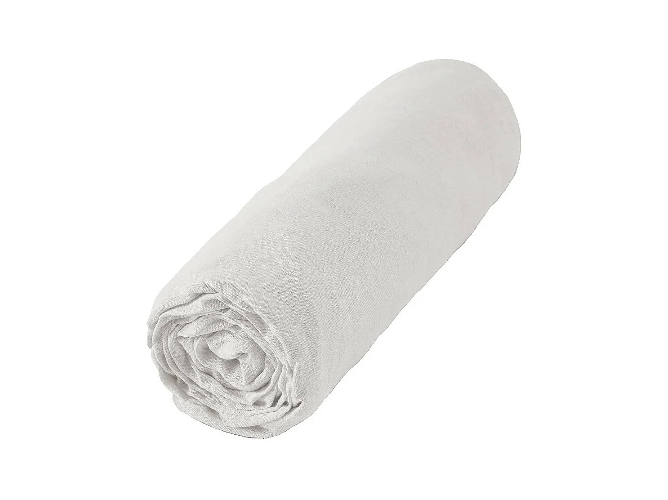 MARGAUX - Drap Housse 180x200cm Lin Lavé Coloris Craie