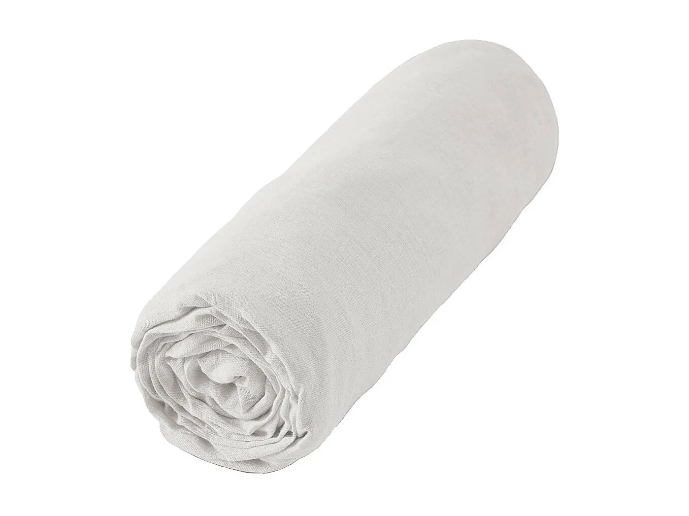 MARGAUX - Drap Housse 180x200cm Lin Lavé Coloris Craie