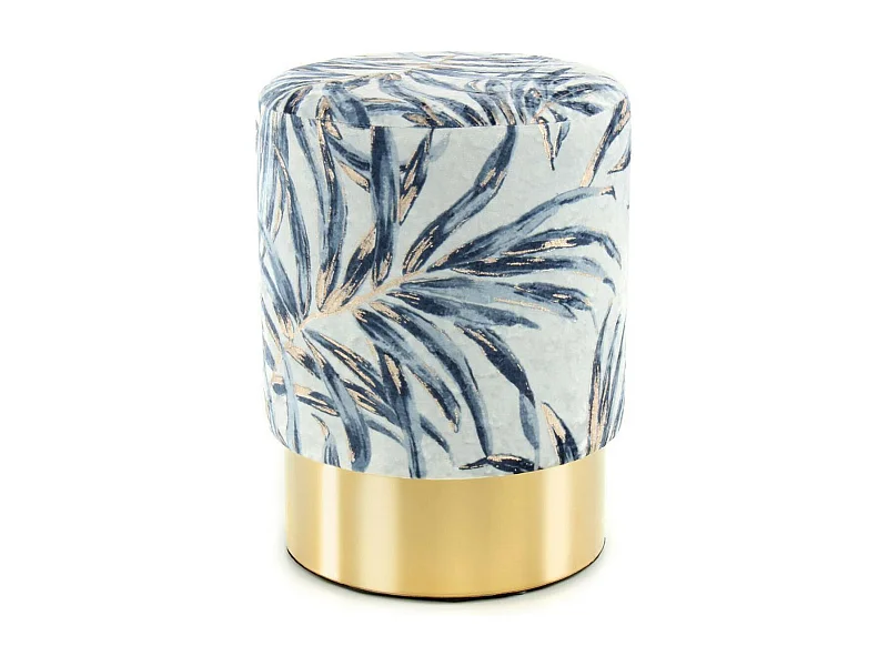 Pouf Déco Imprimé "Gipsy" 46cm Bleu