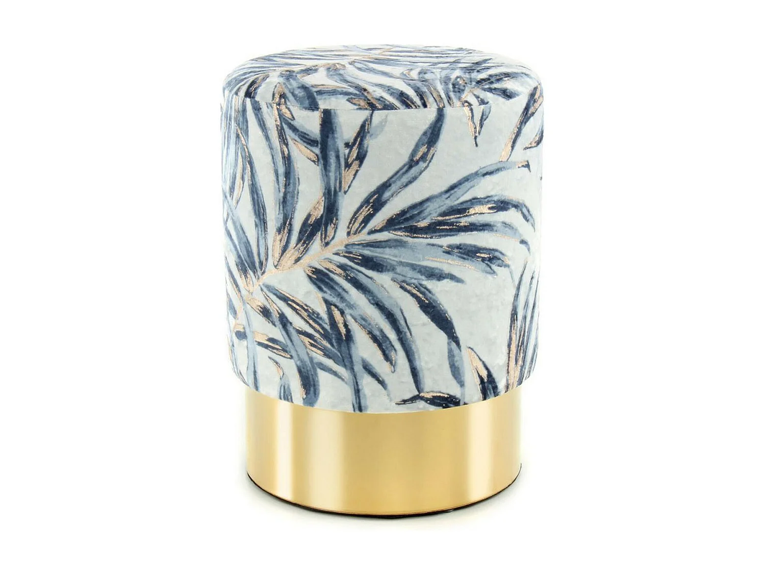 Pouf Déco Imprimé "Gipsy" 46cm Bleu