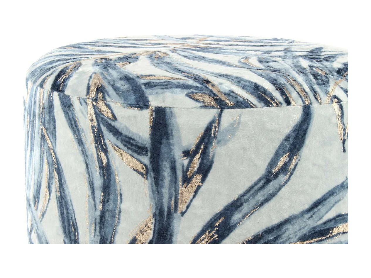 Pouf Déco Imprimé "Gipsy" 46cm Bleu