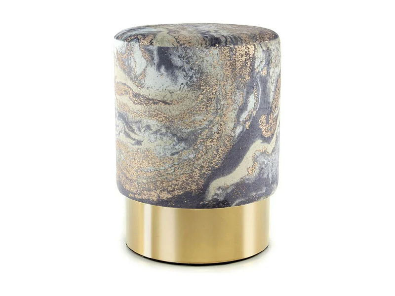 Pouf Design Marbré "Gipsy" 46cm Bleu Clair