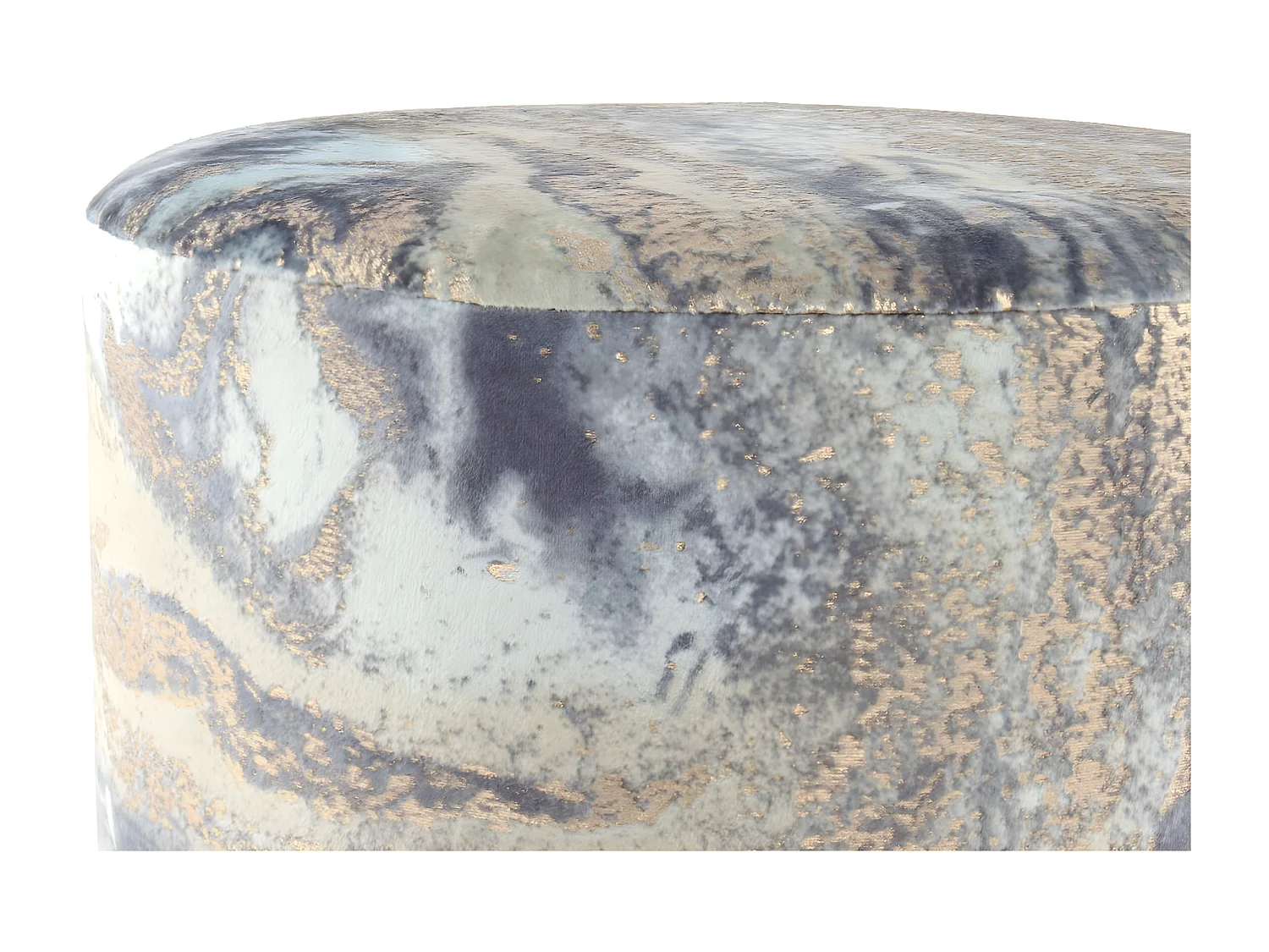 Pouf Design Marbré "Gipsy" 46cm Bleu Clair