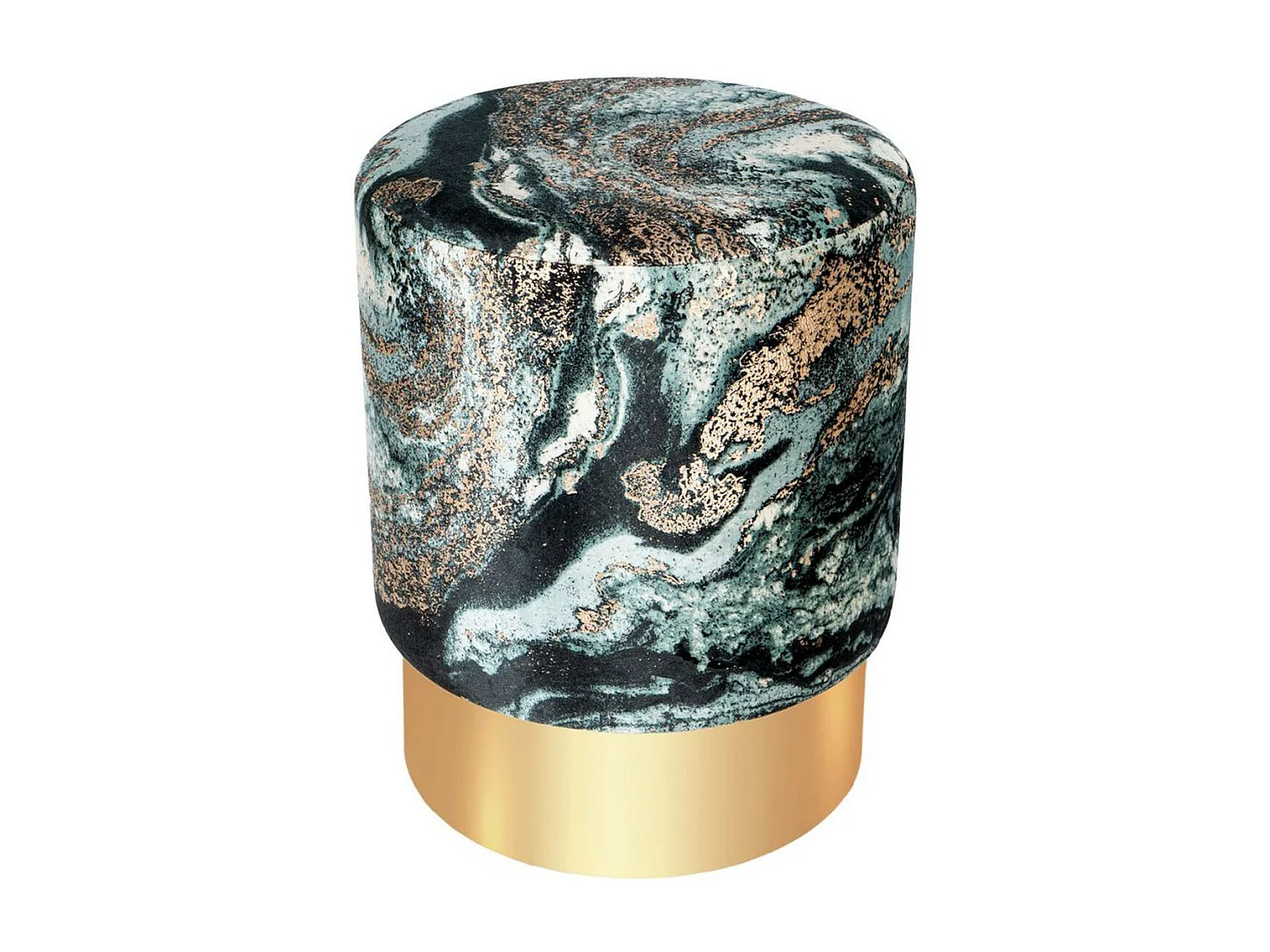 Pouf Design Marbré "Gipsy" 46cm Vert Foncé