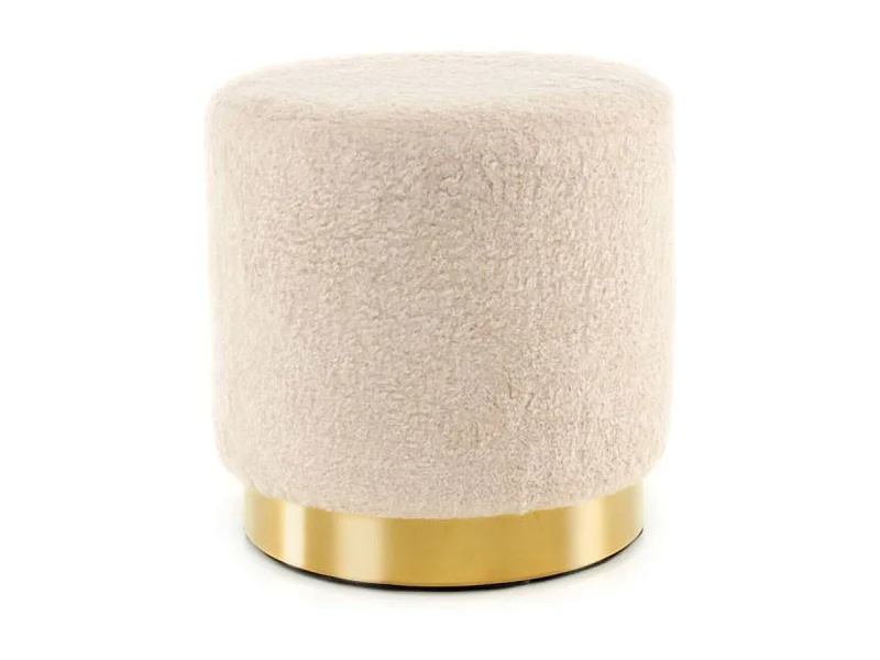 Pouf Rond Design "Gipsy" 35cm Ivoire