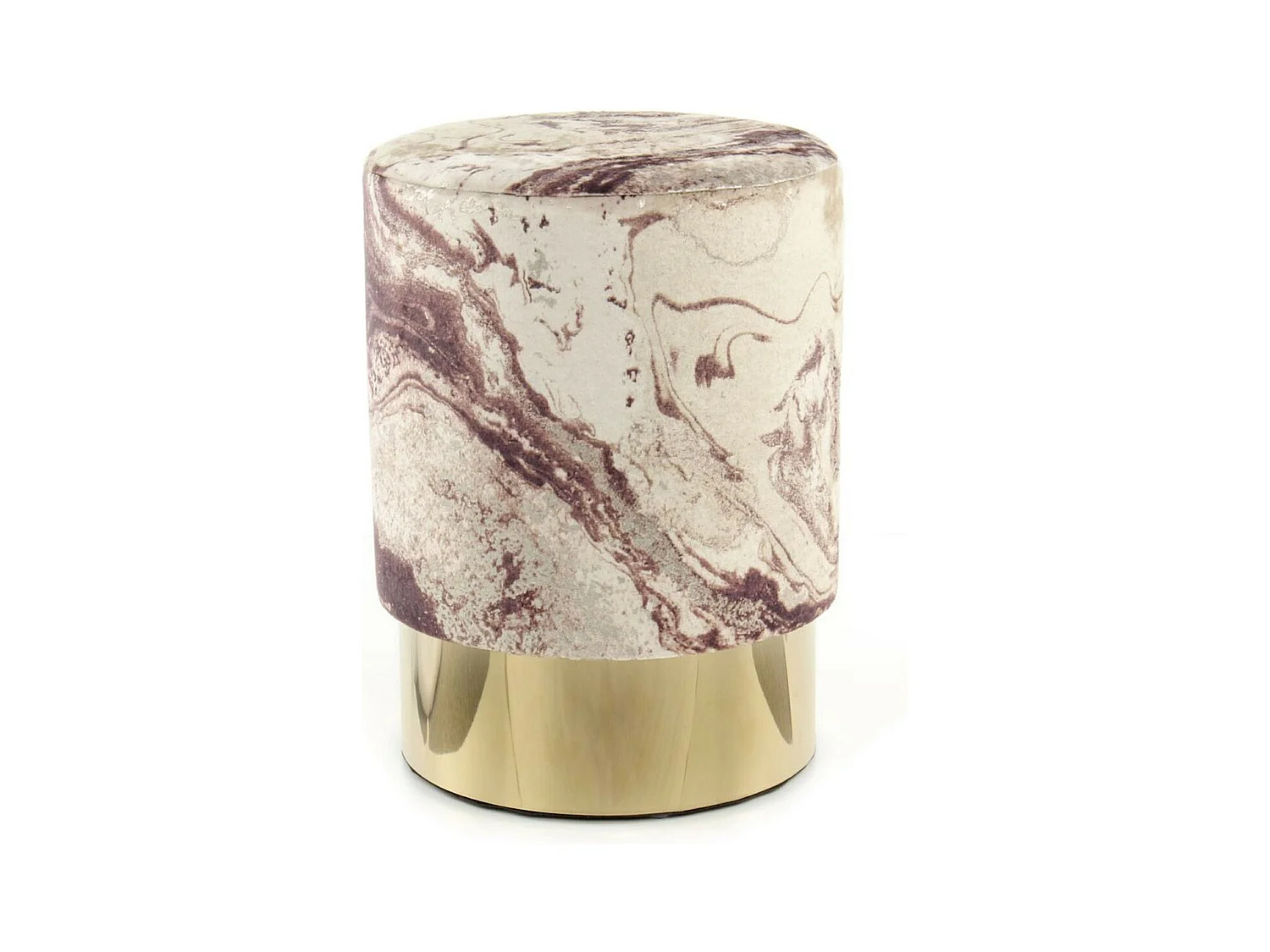 Pouf Design Marbré "Gipsy" 46cm Bronze