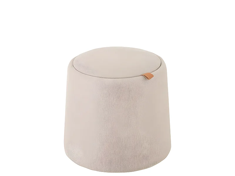 Pouf in tessuto beige 43,5x43,5x42,5 cm