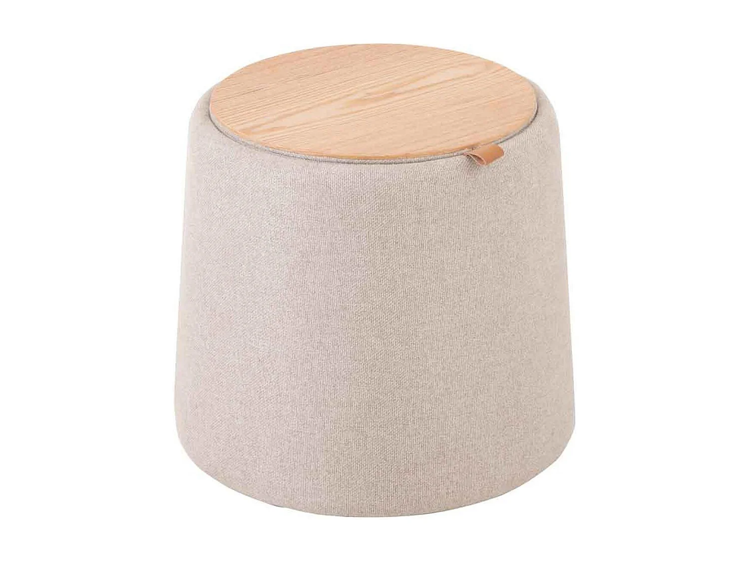Pouf Rond Design "Munica" 43cm Beige