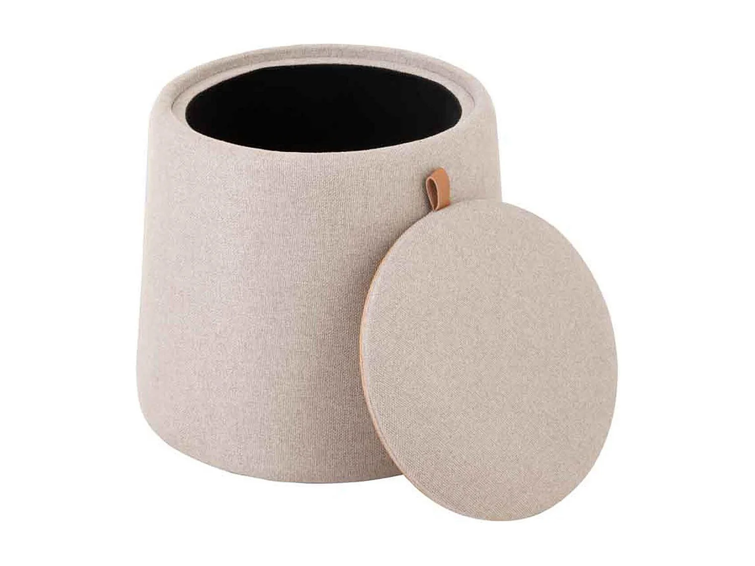 Pouf Rond Design "Munica" 43cm Beige