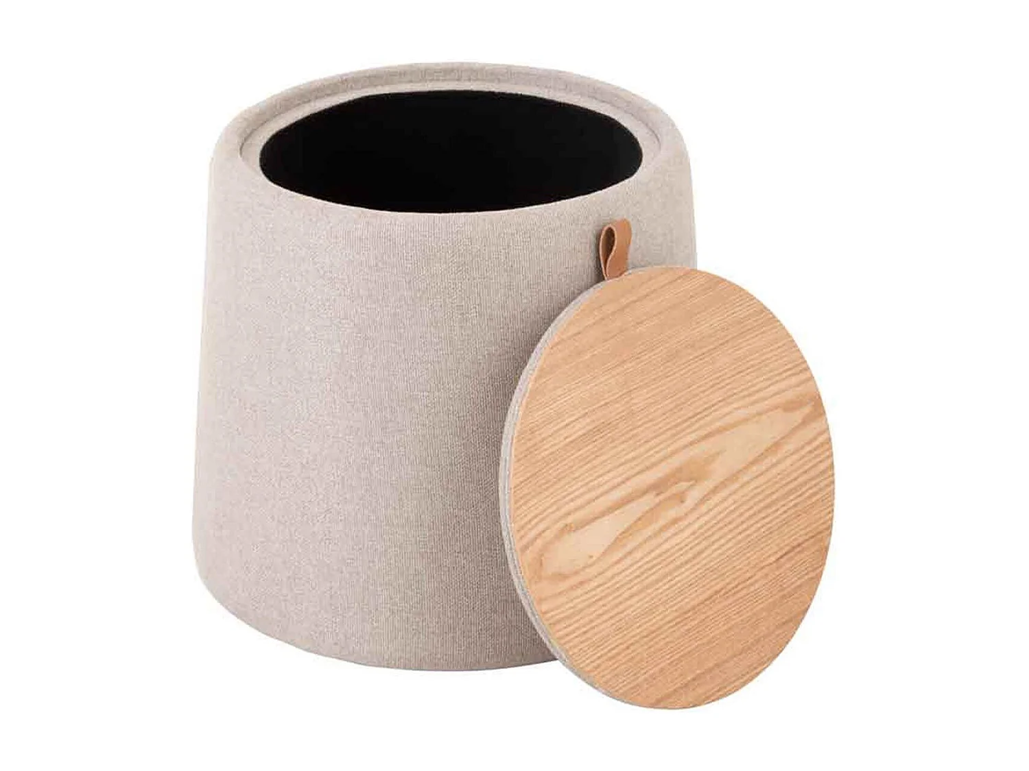 Pouf Rond Design "Munica" 43cm Beige