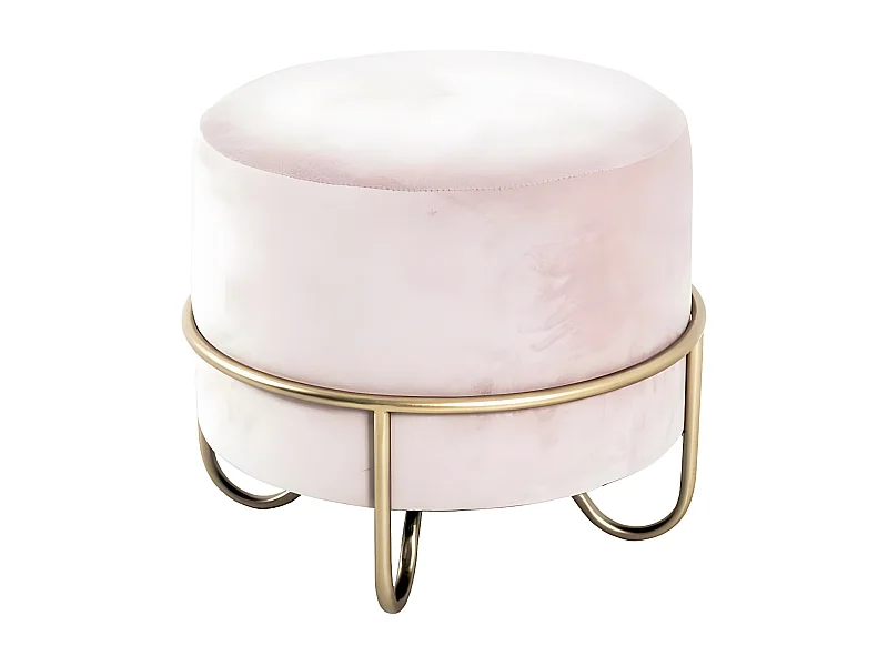 Pouf Rond Design "Coralie" 43cm Crème