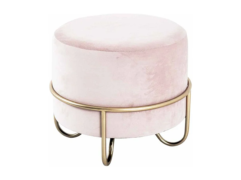 Pouf Rond Design "Coralie" 43cm Crème