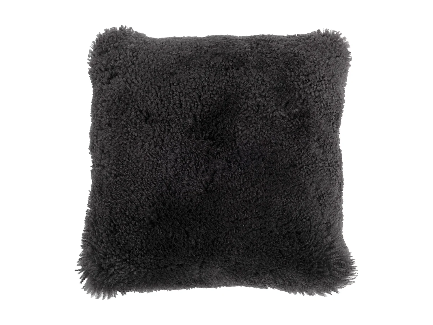 Coussin Déco "Peau de Mouton" 40x40cm Gris Foncé