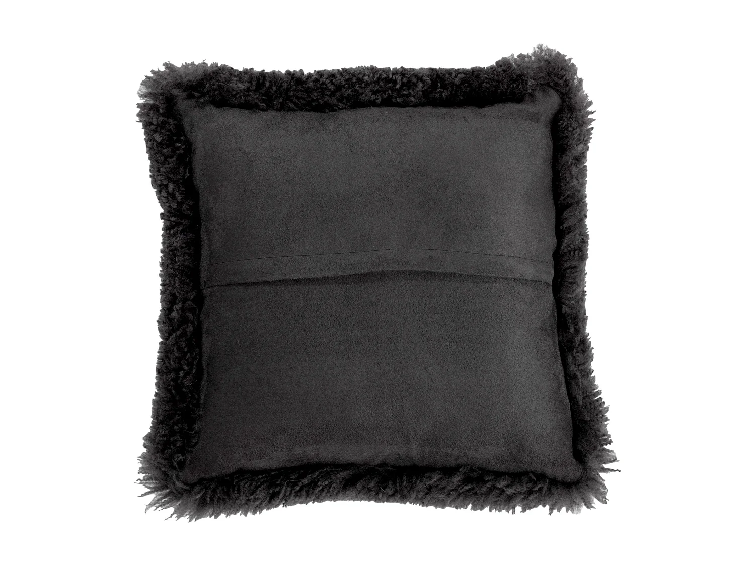 Coussin Déco "Peau de Mouton" 40x40cm Gris Foncé