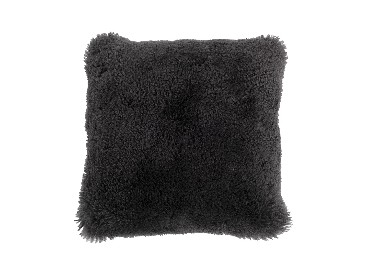 Coussin Déco "Peau de Mouton" 40x40cm Gris Foncé