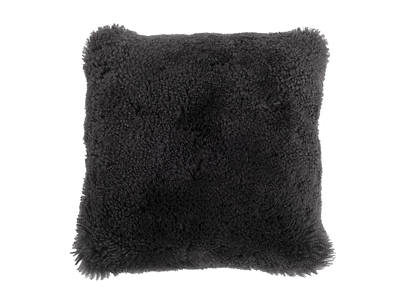 Coussin Déco "Peau de Mouton" 40x40cm Gris Foncé