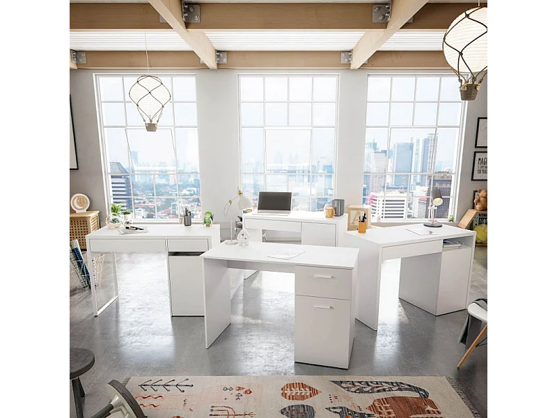 Schreibtisch weißer Spanplatte 73x108x50cm