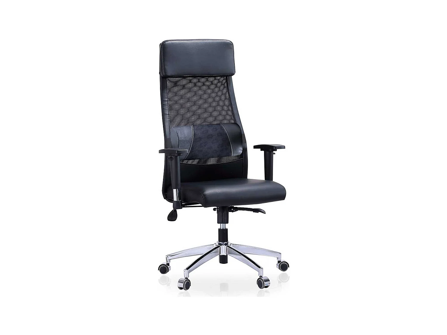 Sillón giratorio Airflow reclinable con cojín y altura regulable negro Adec