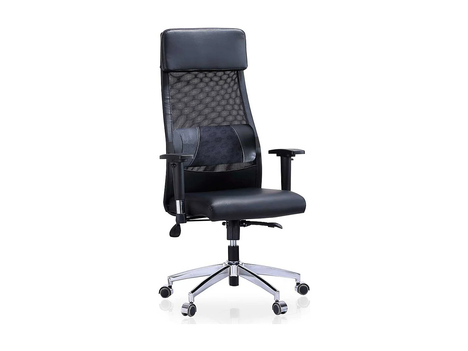 Sillón giratorio Airflow reclinable con cojín y altura regulable negro Adec