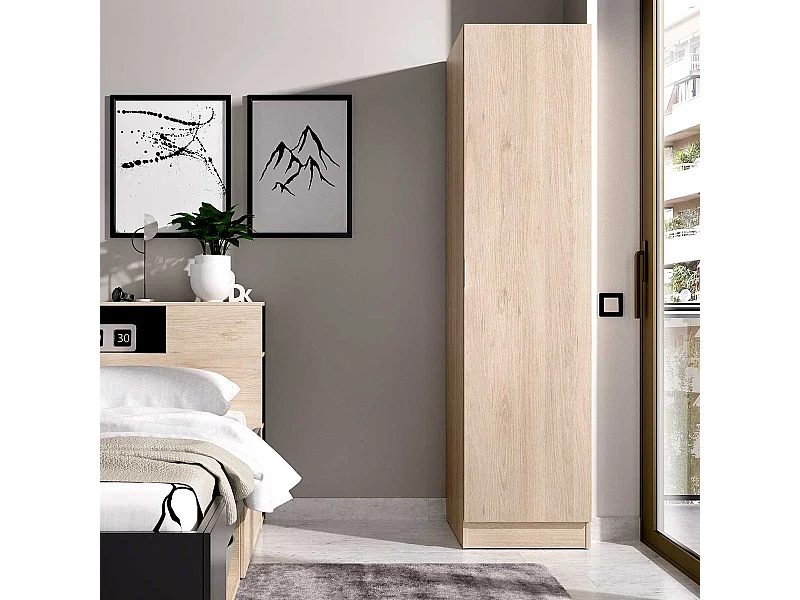 Armario Essen 1 puerta diseño personalizable natural 184x40x52 cm