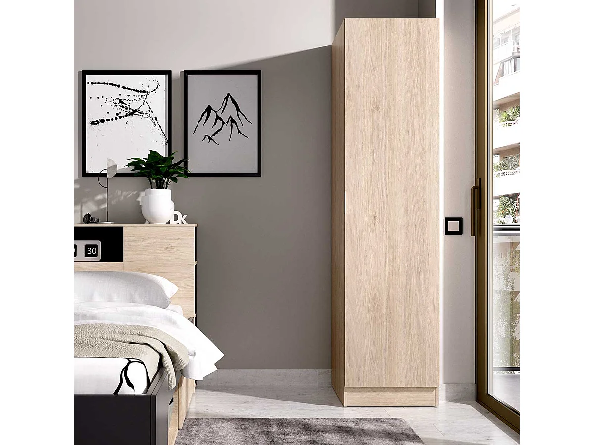 Armario Essen 1 puerta diseño personalizable natural 184x40x52 cm