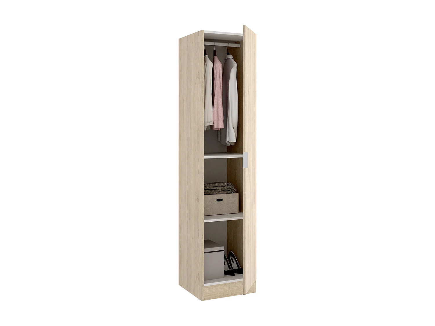 Armario Essen 1 puerta diseño personalizable natural 184x40x52 cm