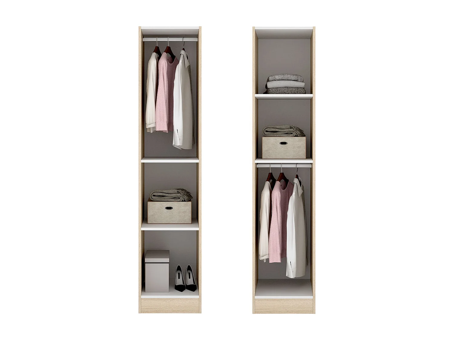Armario Essen 1 puerta diseño personalizable natural 184x40x52 cm