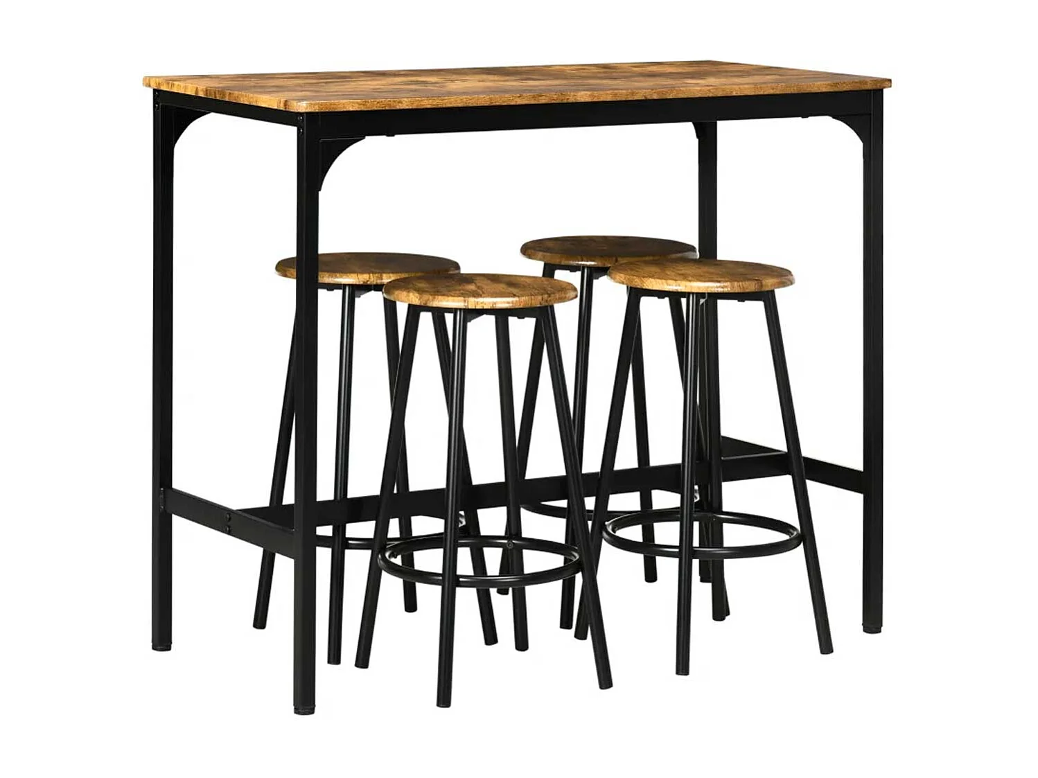 Conjunto de bar marrón rústico 110x50x89.5 cm HOMCOM