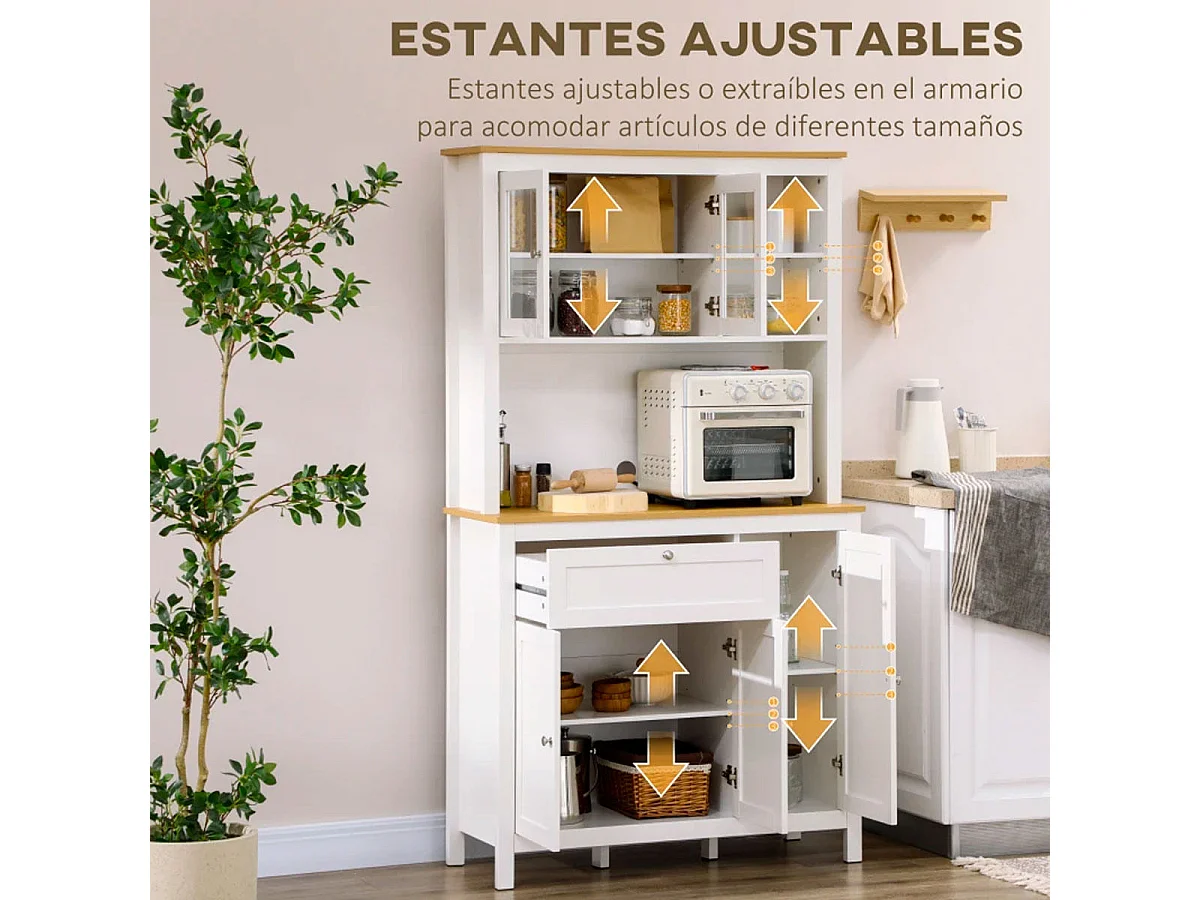 Alacena de cocina blanco 100x40x180 cm HOMCOM