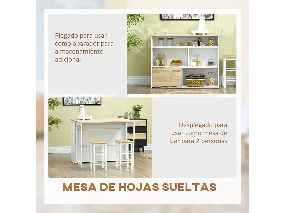 Mesa de bar blanco 116x79.5x91 cm HOMCOM