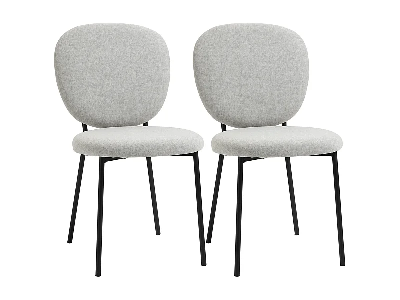 Sillas de comedor gris claro 46x59x82 cm HOMCOM