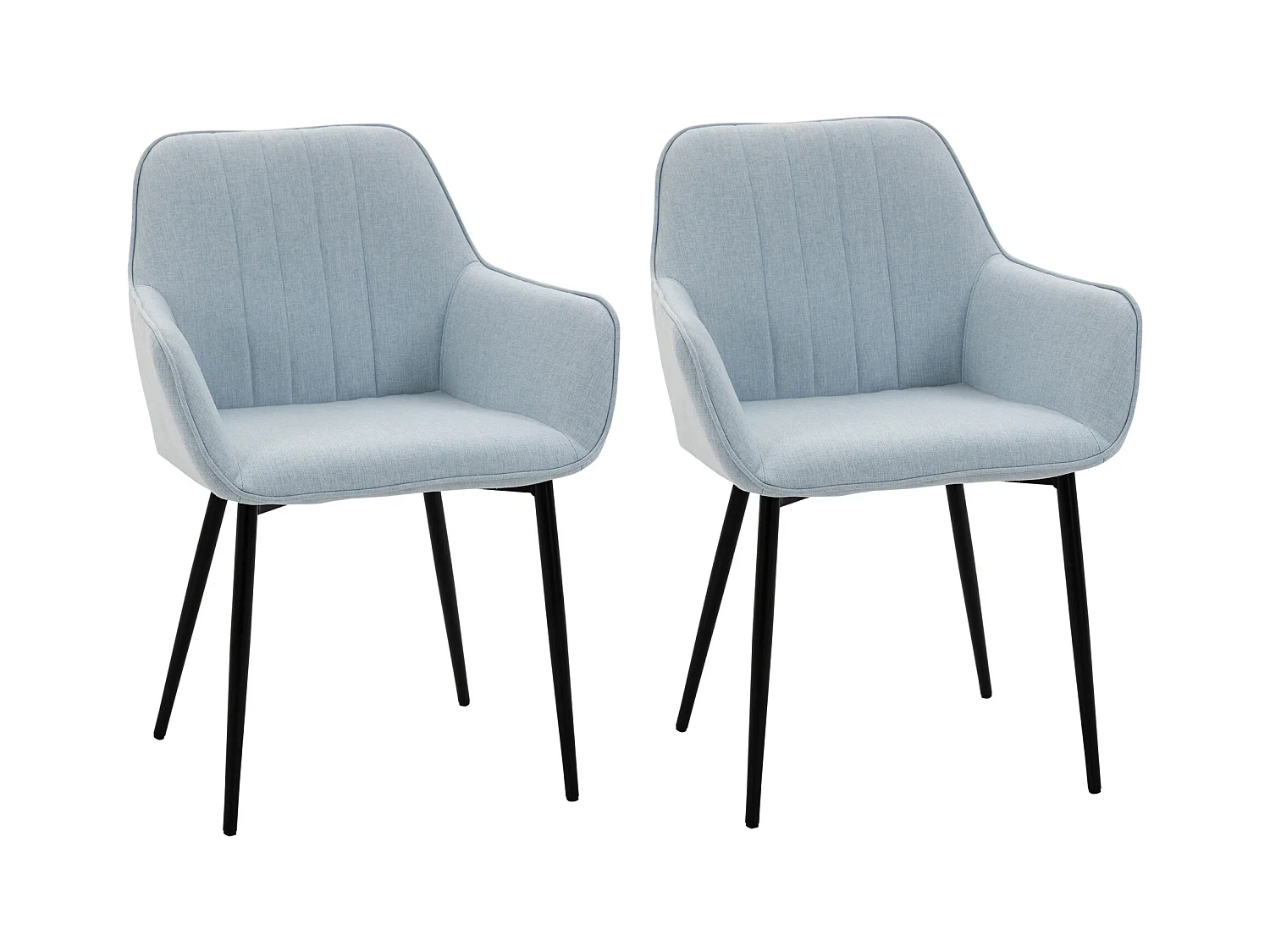 Juego de 2 sillas de comedor azul 59.5x56.5x81 cm HOMCOM