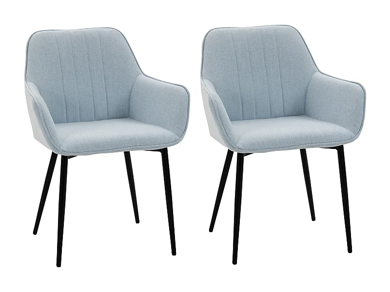 Juego de 2 sillas de comedor azul 59.5x56.5x81 cm HOMCOM